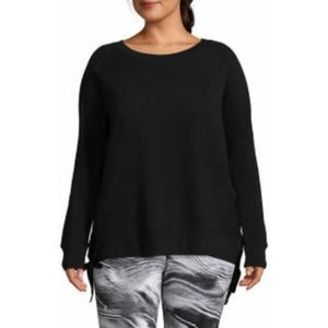 Xersion Sweatshirt Black Lace Up 0X NWT